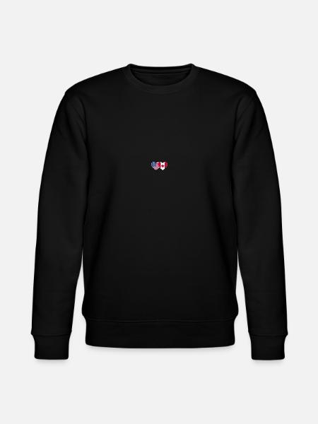 USA Canada Flag Heart - Stanley/Stella CHANGER Unisex Organic Sweatshirt - black