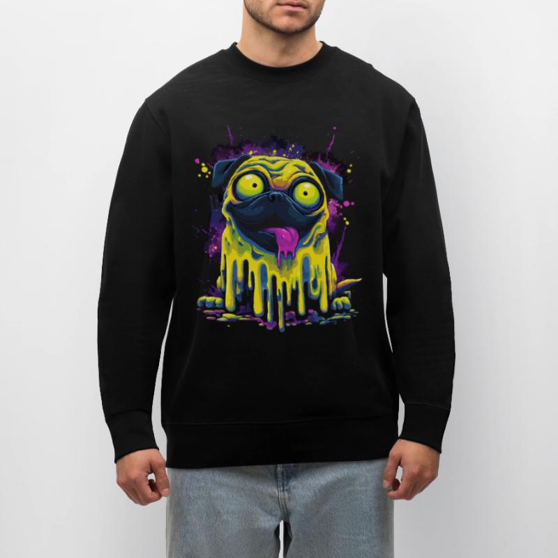 Trippy Psychedelischer Mops Bunter Graffiti Style Stanley/Stella Unisex Bio-Sweatshirt CHANGER 