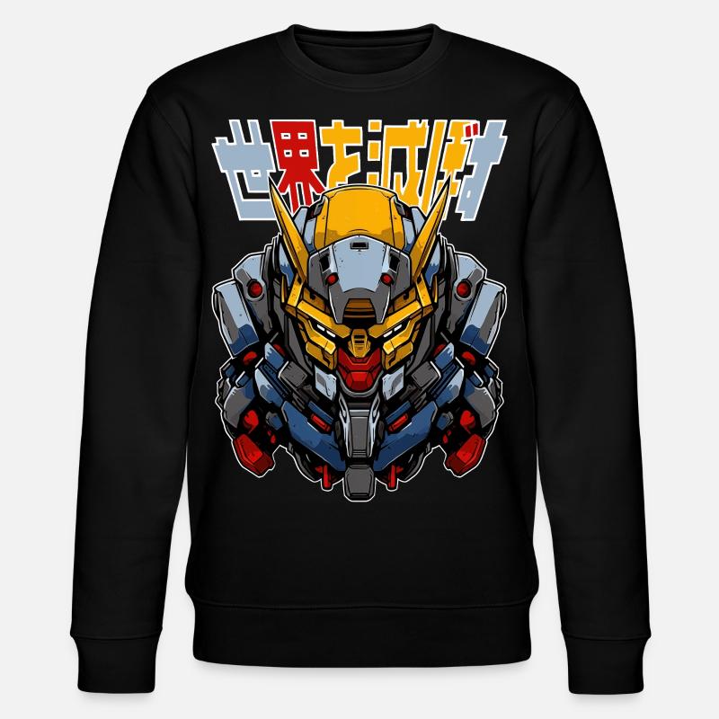 Anime Roboter! - Stanley/Stella Unisex Bio-Sweatshirt CHANGER  - Schwarz