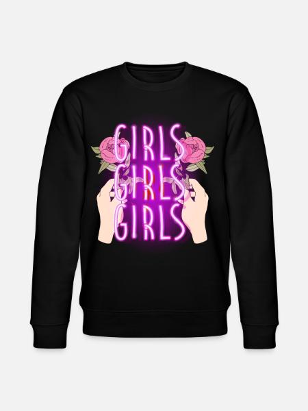 Woman power, neon - Stanley/Stella CHANGER Unisex Organic Sweatshirt - black