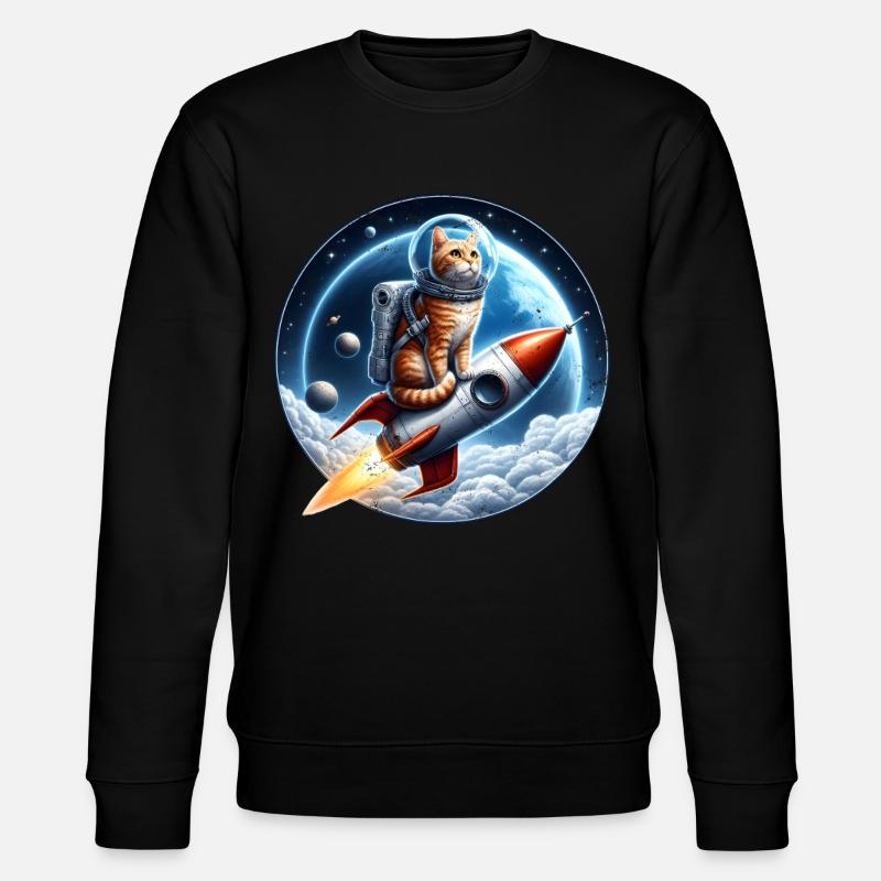 Chat astronaute - Sweat bio CHANGER Stanley/Stella Unisexe - noir