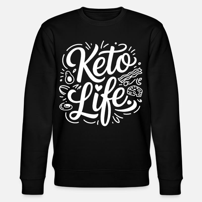 Keto Life Doodle - Stanley/Stella CHANGER Unisex Organic Sweatshirt - black