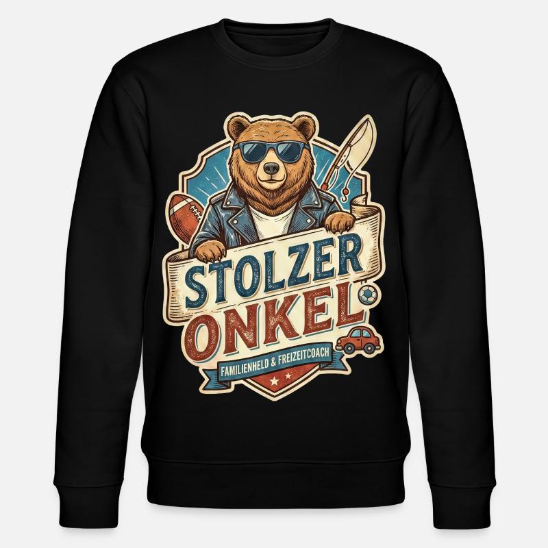 Stolzer Onkel Bär – Freizeitheld - Stanley/Stella Unisex Bio-Sweatshirt CHANGER  - Schwarz