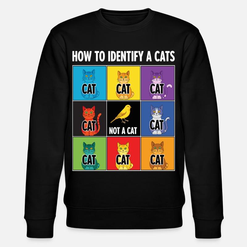 Katzen-Identifizierungs-Guide - Stanley/Stella Unisex Bio-Sweatshirt CHANGER  - Schwarz