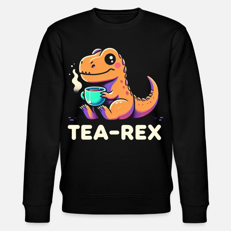TEA-REX - Dinosaur Tea - Stanley/Stella CHANGER Unisex Organic Sweatshirt - black