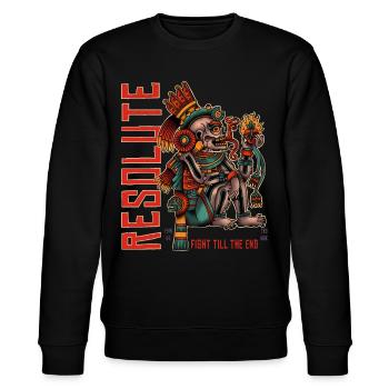 RESOLUTE - Fight till the end - Stanley/Stella CHANGER Unisex Organic Sweatshirt - black - Front - Nik (191cm) & Marisol (170cm)