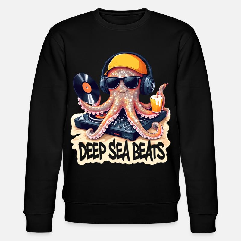 Deep Sea Beats – DJ Oktopus 🐙 - Stanley/Stella Unisex Bio-Sweatshirt CHANGER - Schwarz