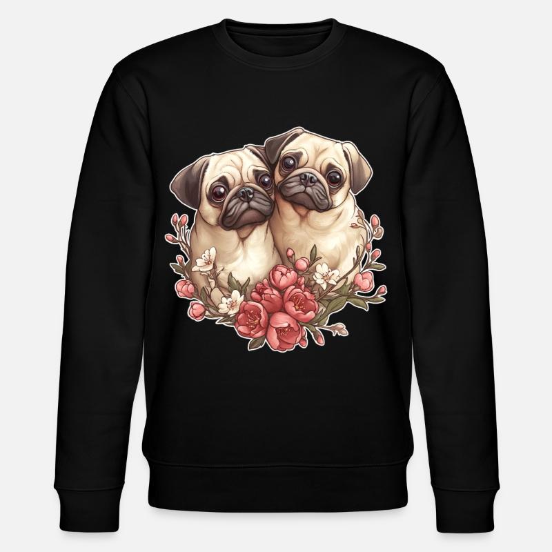 Couple de carlins mignons - Sweat bio CHANGER Stanley/Stella Unisexe - noir