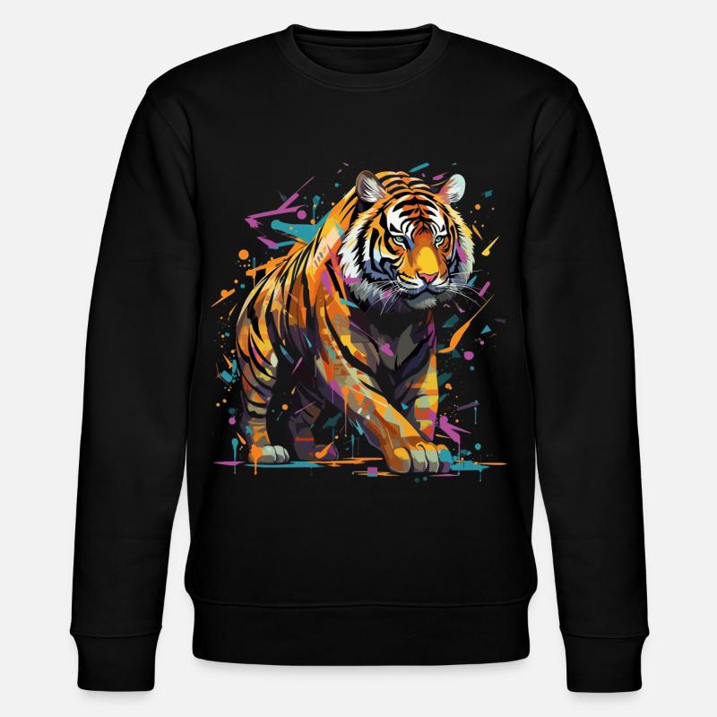 Wütender Tiger. Wut im Graffiti-Stil. - Stanley/Stella Unisex Bio-Sweatshirt CHANGER  - Schwarz