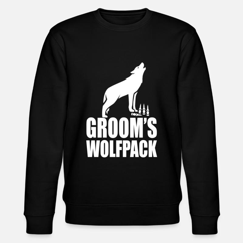 Groom's Wolfpack - Stanley/Stella Unisex Bio-Sweatshirt CHANGER  - Schwarz