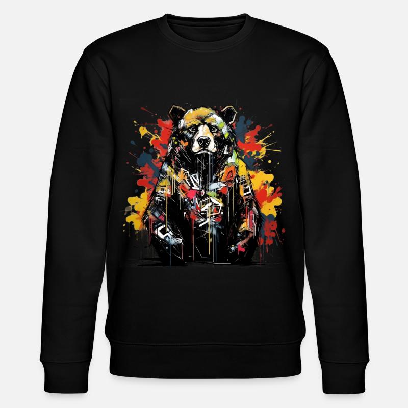 Roaring Bear. Graffiti-style strength. - Stanley/Stella CHANGER Unisex Organic Sweatshirt - black