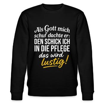 Altenpflege Altenpfleger Pflegepersonal Pfleger - Stanley/Stella Unisex Bio-Sweatshirt CHANGER  - Schwarz - Vorne - Nik (191cm) & Marisol (170cm)