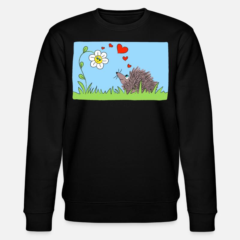 AMIS Hérisson et fleur - Sweat bio CHANGER Stanley/Stella Unisexe - noir