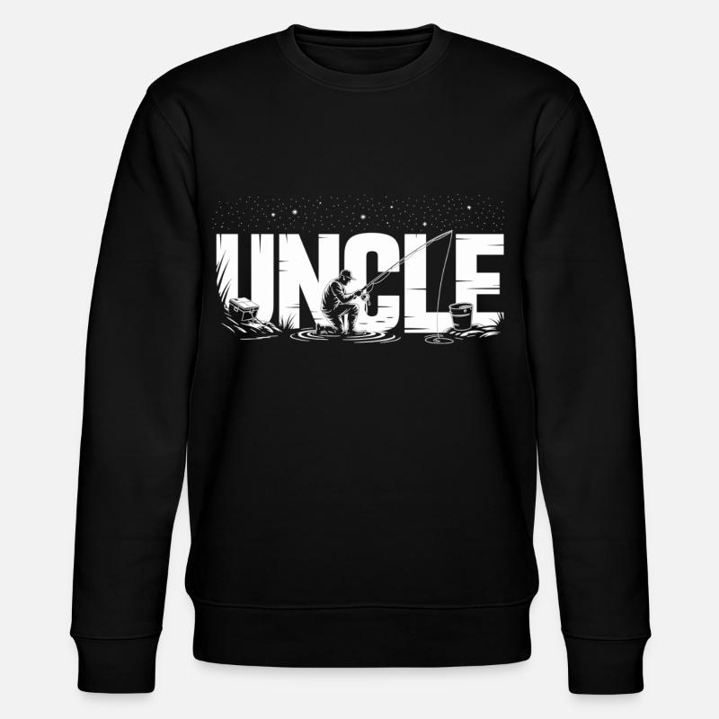 Onkel beim Fischen - Stanley/Stella Unisex Bio-Sweatshirt CHANGER - Schwarz