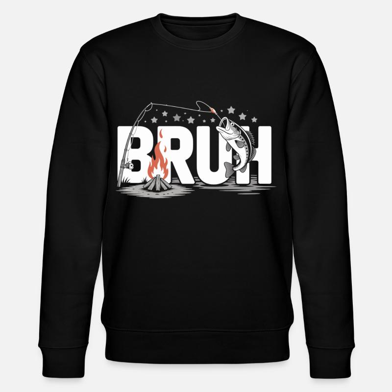 Bruh Campfire and Fish - Stanley/Stella CHANGER Unisex Organic Sweatshirt - black