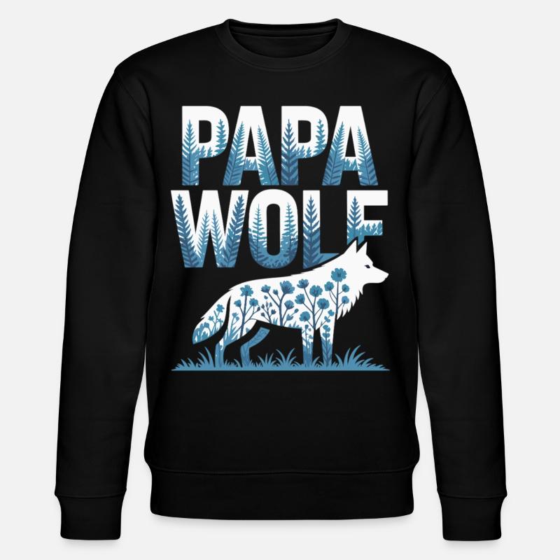 Strong Papa Wolf Look - Stanley/Stella CHANGER Unisex Organic Sweatshirt - black