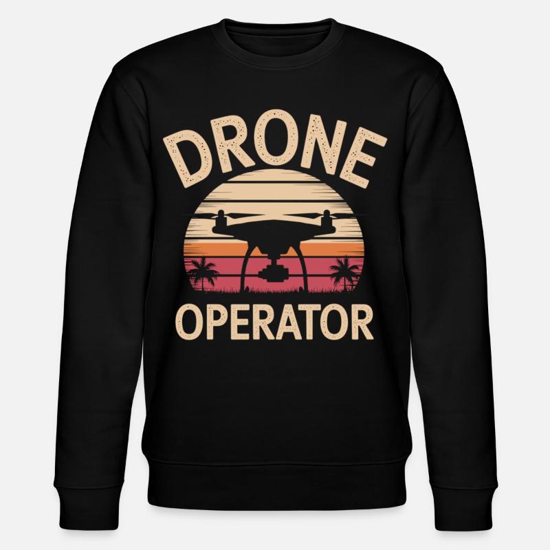 Drone Pilot Sunset - Stanley/Stella CHANGER Unisex Organic Sweatshirt - black