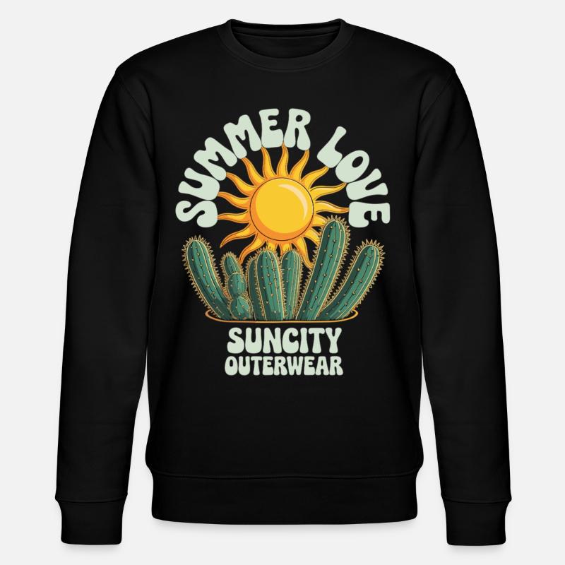 Sun Cactus – Summer Vibes - Stanley/Stella CHANGER Unisex Organic Sweatshirt - black