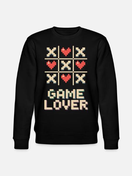 Pixel Herz Tic Tac Toe - Stanley/Stella Unisex Bio-Sweatshirt CHANGER - Schwarz