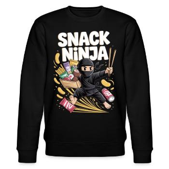 Snack Ninja – Angriff der Leckereien - Stanley/Stella Unisex Bio-Sweatshirt CHANGER  - Schwarz - Vorne - Nik (191cm) & Marisol (170cm)