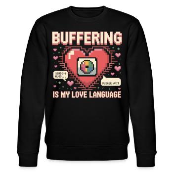 L’amour a besoin de temps de chargement – Chemise Nerd Pixel Heart - Sweat bio CHANGER Stanley/Stella Unisexe - noir - Devant - Nik (191cm) & Marisol (170cm)
