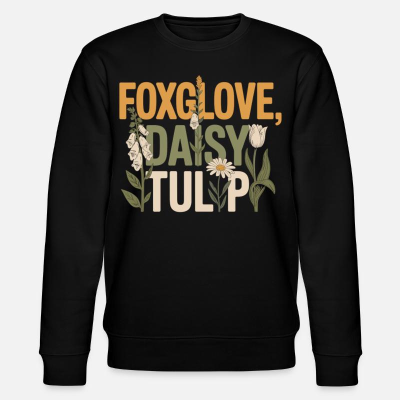 Blumen Shirt Foxglove Daisy Tulip - Stanley/Stella Unisex Bio-Sweatshirt CHANGER - Schwarz