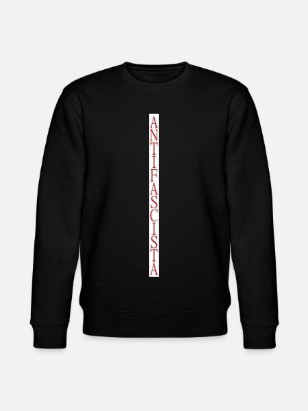 vertically stylish Antifascista lettering - Stanley/Stella CHANGER Unisex Organic Sweatshirt - black