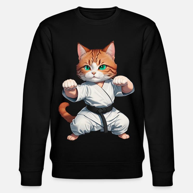 Karate Katze - Kung-Fu Kater - Stanley/Stella Unisex Bio-Sweatshirt CHANGER  - Schwarz