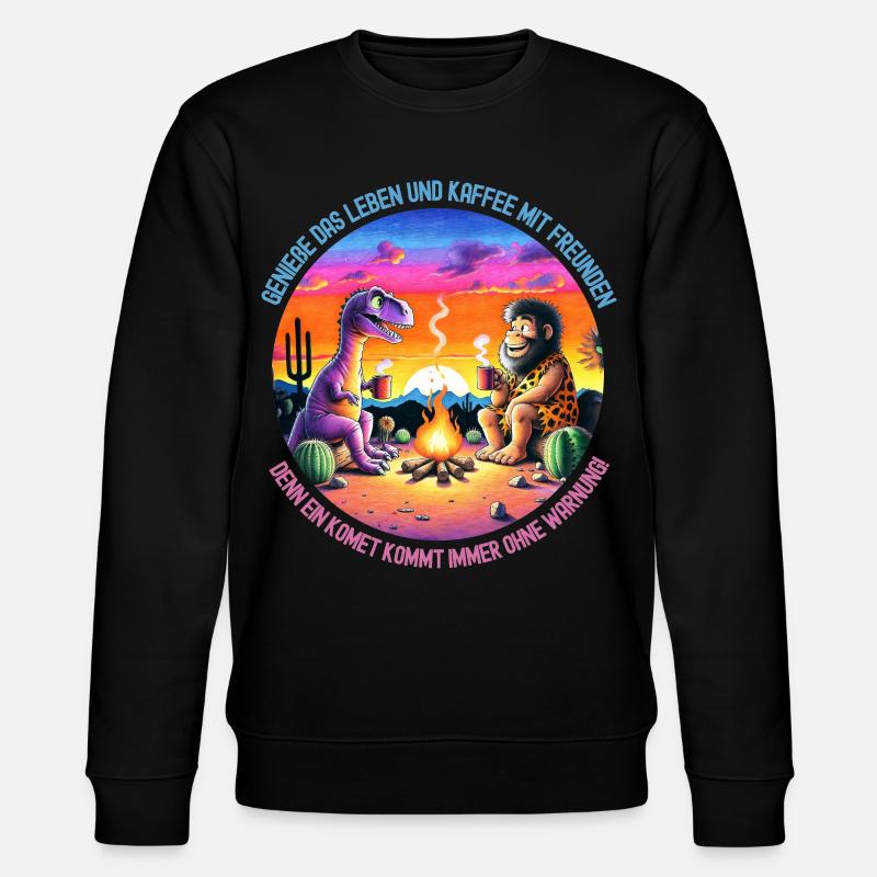 Dinosaur and lion camping - Stanley/Stella CHANGER Unisex Organic Sweatshirt - black