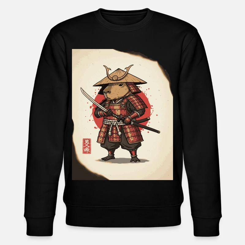 Anthropomorphe Ratten-Samurai in Rüstung - Stanley/Stella Unisex Bio-Sweatshirt CHANGER  - Schwarz