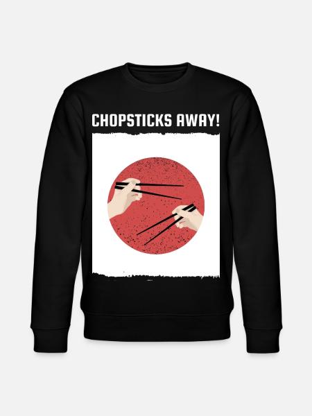 Chopsticks Away Ramen Japanese Flag  - Stanley/Stella CHANGER Unisex Organic Sweatshirt - black