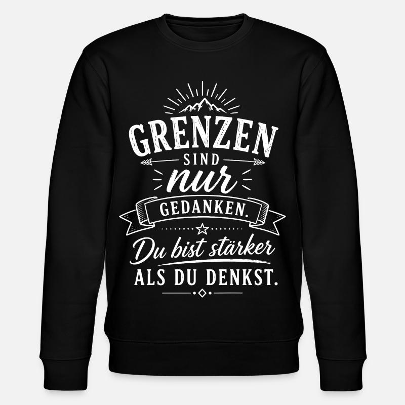 Grenzen sind nur Gedanken - Stanley/Stella Unisex Bio-Sweatshirt CHANGER  - Schwarz