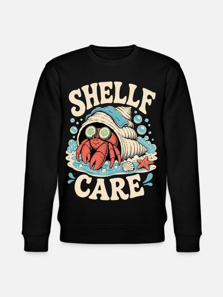 Shelf Care – Wellness Hermit Crab - Stanley/Stella CHANGER Unisex Organic Sweatshirt - black