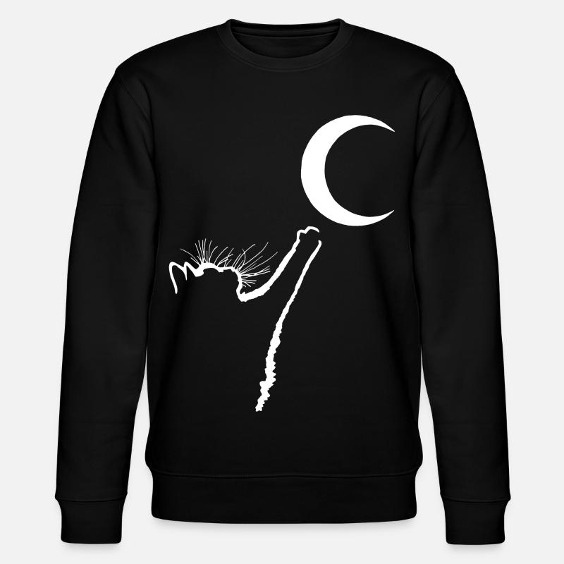 Die Katze und der Mond - Stanley/Stella Unisex Bio-Sweatshirt CHANGER  - Schwarz