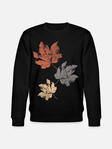 Bunte Herbstblätter Herbstlaub - Stanley/Stella Unisex Bio-Sweatshirt CHANGER - Schwarz