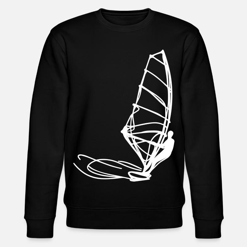 Windsurfer Zeichnung - Stanley/Stella Unisex Bio-Sweatshirt CHANGER  - Schwarz