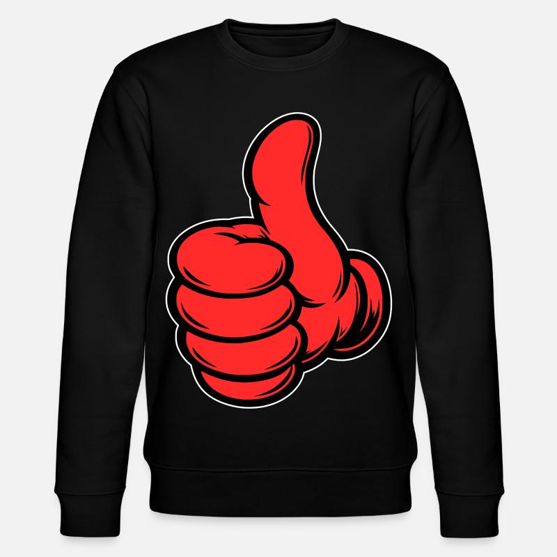 OK Comic Daumenhoch Handsymbol rot - Stanley/Stella Unisex Bio-Sweatshirt CHANGER  - Schwarz