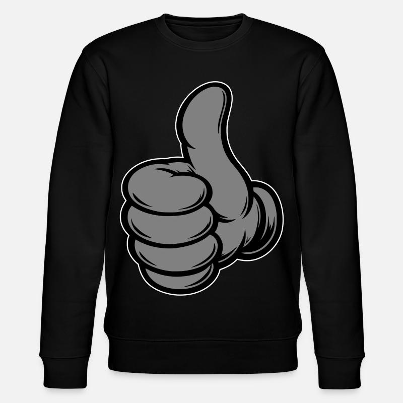 OK Comic Daumenhoch Handsymbol grau - Stanley/Stella Unisex Bio-Sweatshirt CHANGER  - Schwarz
