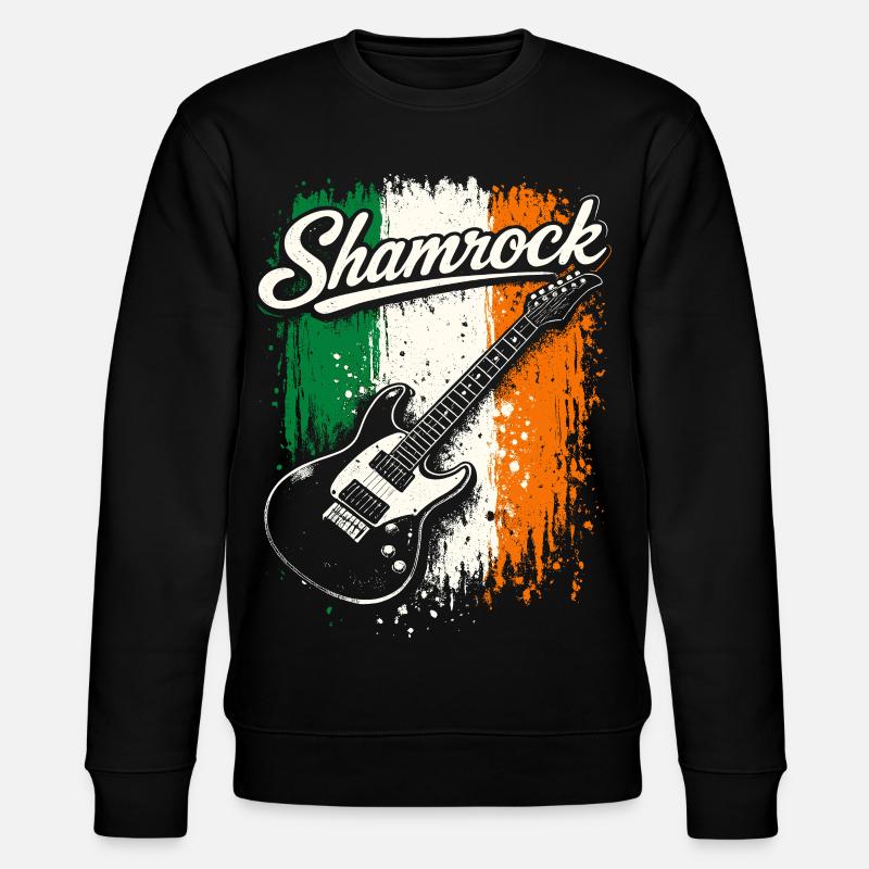 St Patrick E-Gitarre Irish Flag Rock - Stanley/Stella Unisex Bio-Sweatshirt CHANGER  - Schwarz
