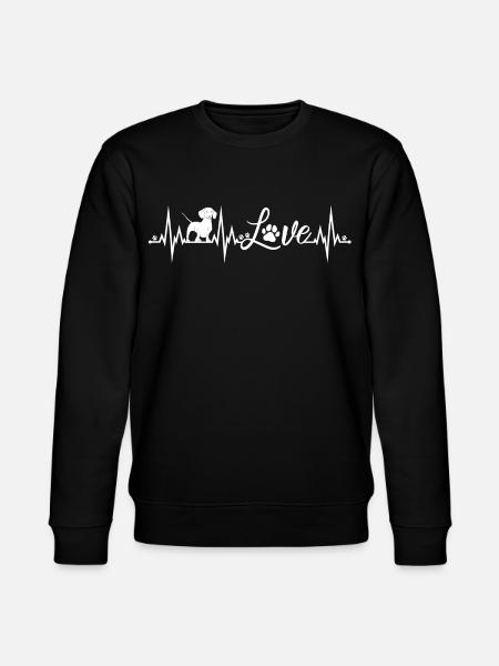 Dackel Herzschlag - Stanley/Stella Unisex Bio-Sweatshirt CHANGER  - Schwarz