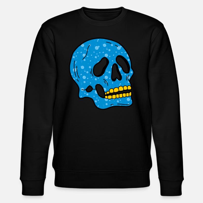 Blaue Blasen Totenkopf - Stanley/Stella Unisex Bio-Sweatshirt CHANGER  - Schwarz