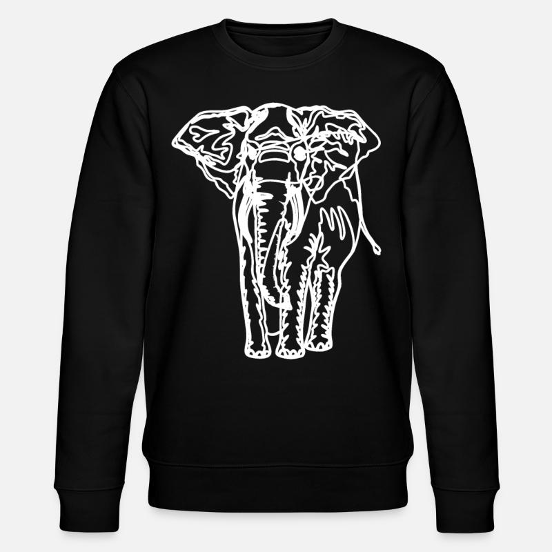Zeichnung eines Elefanten - Stanley/Stella Unisex Bio-Sweatshirt CHANGER  - Schwarz