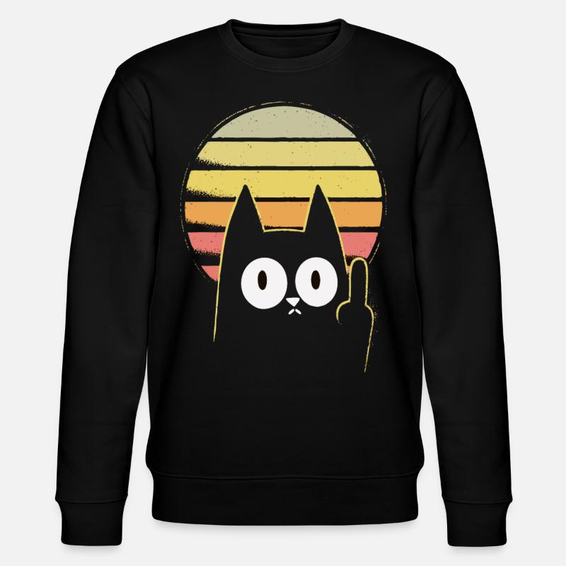 Chat doigt d’honneur - Sweat bio CHANGER Stanley/Stella Unisexe - noir