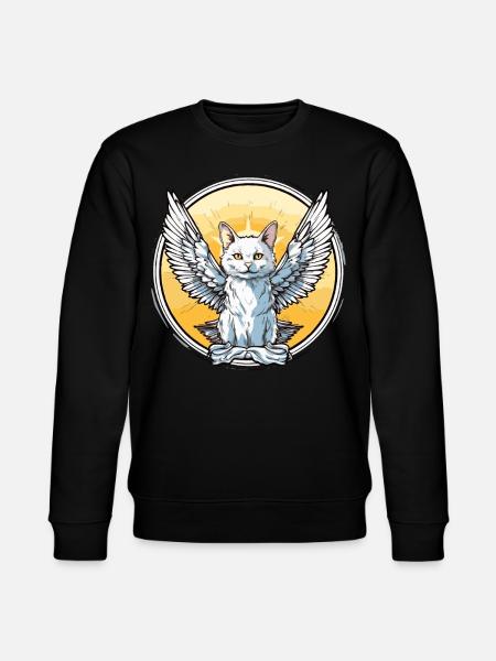 Cat with wings - Stanley/Stella CHANGER Unisex Organic Sweatshirt - black