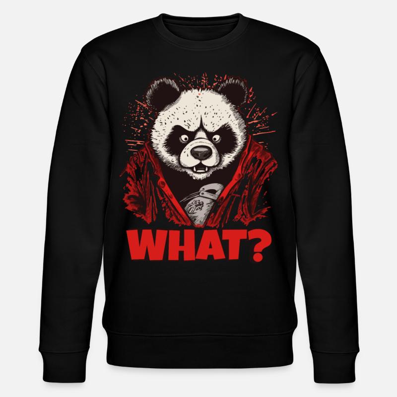 Wütender Pandabär - Stanley/Stella Unisex Bio-Sweatshirt CHANGER  - Schwarz