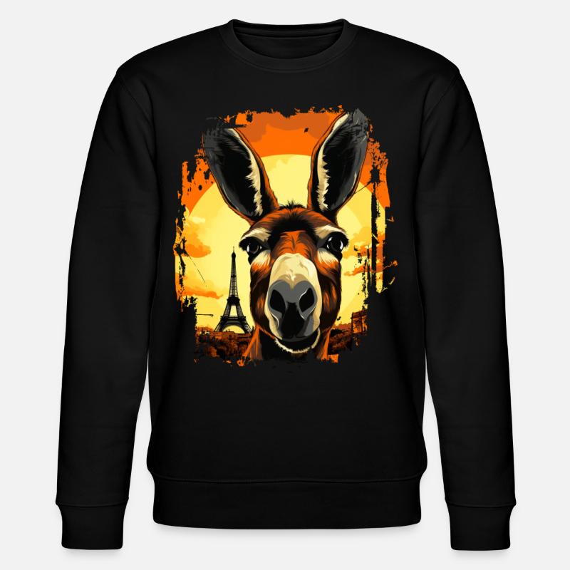 Ein Esel in Paris - Stanley/Stella Unisex Bio-Sweatshirt CHANGER  - Schwarz