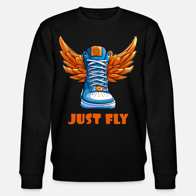 Sneaker Turnschuh mit Flügeln - Stanley/Stella Unisex Bio-Sweatshirt CHANGER  - Schwarz