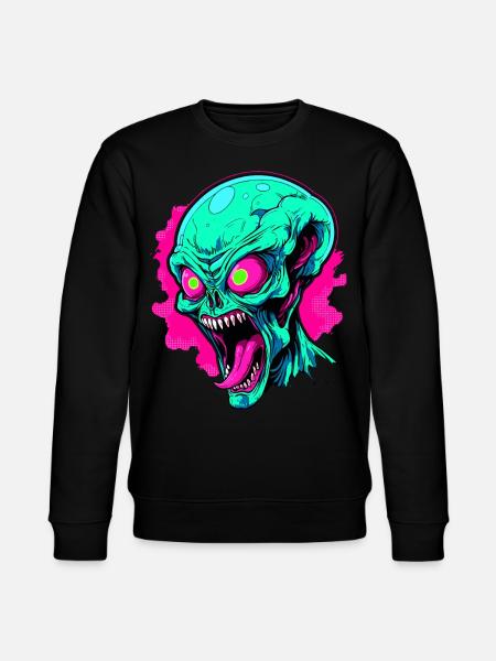 Angry Alien Invasion - Stanley/Stella CHANGER Unisex Organic Sweatshirt - black