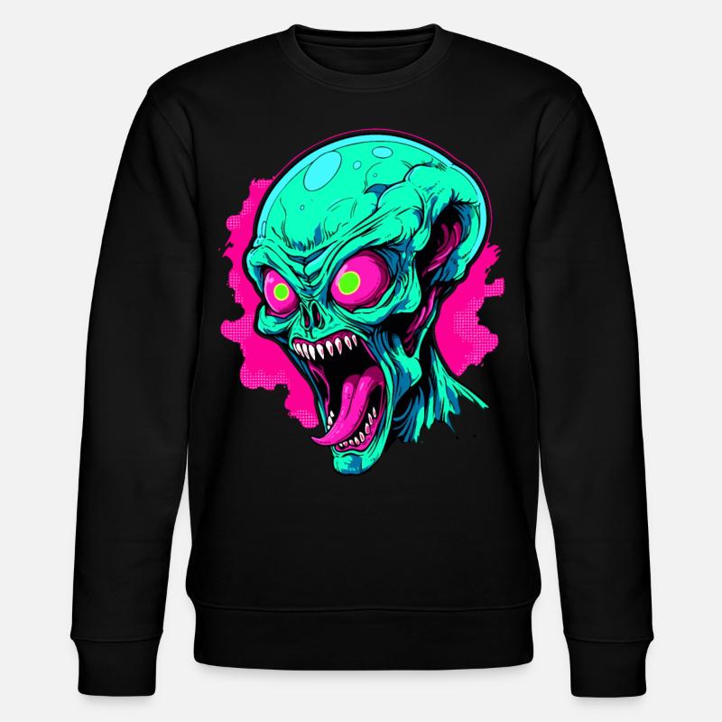 Wütende Alien-Invasion - Stanley/Stella Unisex Bio-Sweatshirt CHANGER  - Schwarz