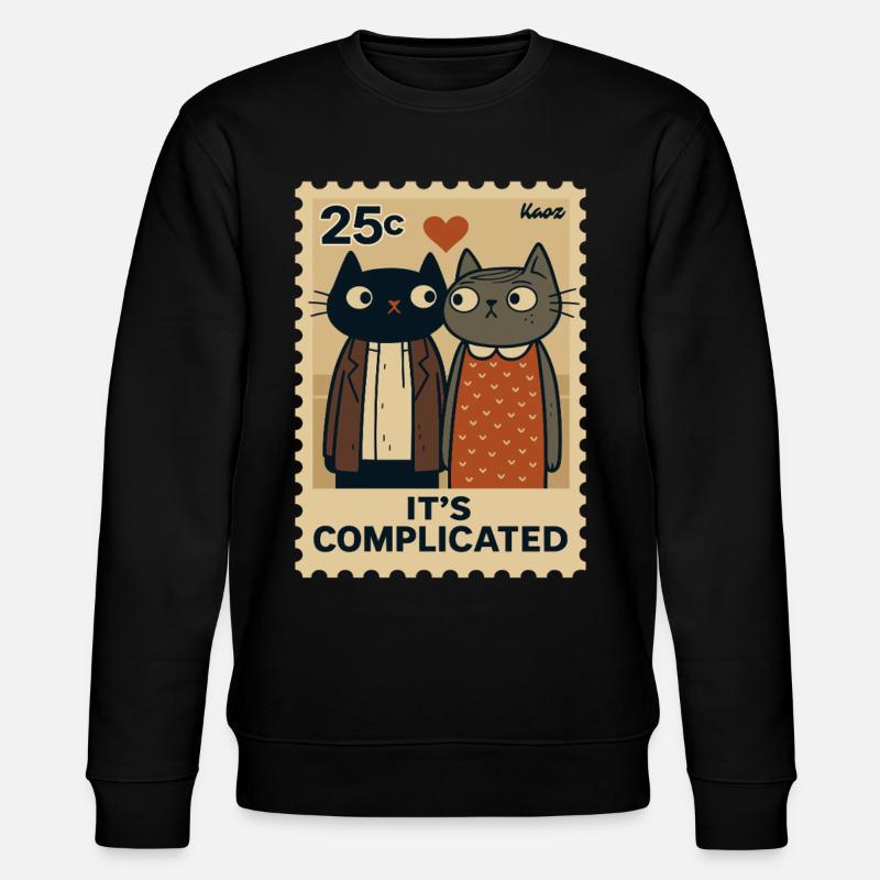 with a red heart - Stanley/Stella CHANGER Unisex Organic Sweatshirt - black